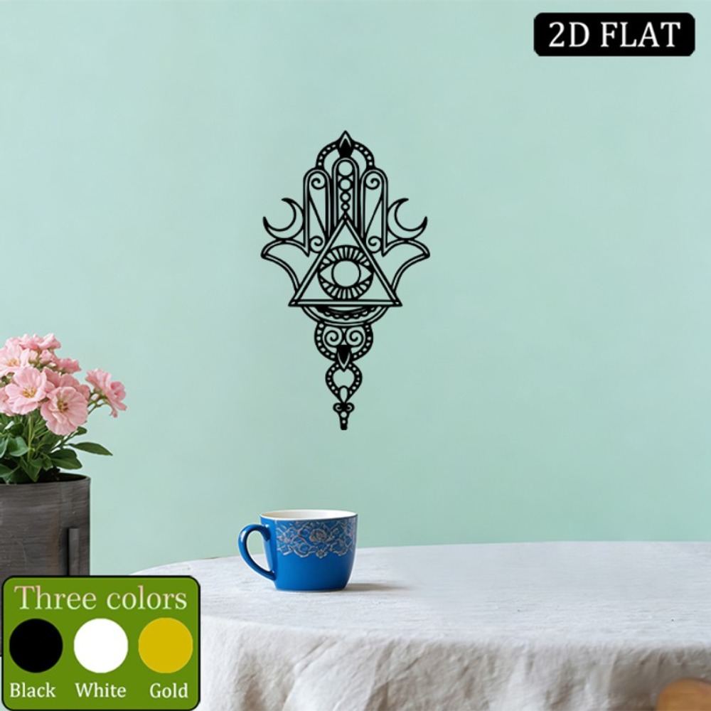 Art & Craft Paper Ideas For Kids - CIFBUY งานศิลปะติดผนังเหล็ก รูปปั้นโลหะฮัมซาและตาปีศาจ ป้ายแขวนกันสนิม ตกแต่งบ้าน ห้องนอน