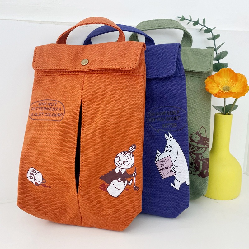 Art Craft Bag - กล่องใส่ทิชชู่ลายการ์ตูนมูมินส์ สไตล์อนิเมะน่ารัก ดีไซน์สร้างสรรค์ แบบแขวนหลังเบาะรถยนต์