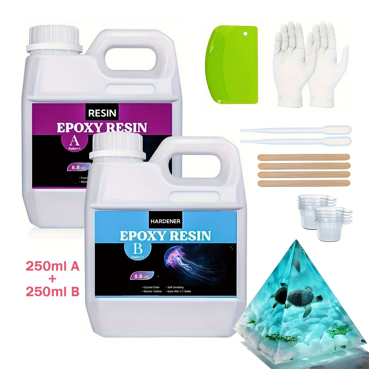 Resin Casting Mold - 125 ml/250 ml Crystal Clear หล่อเรซิ่นชุด