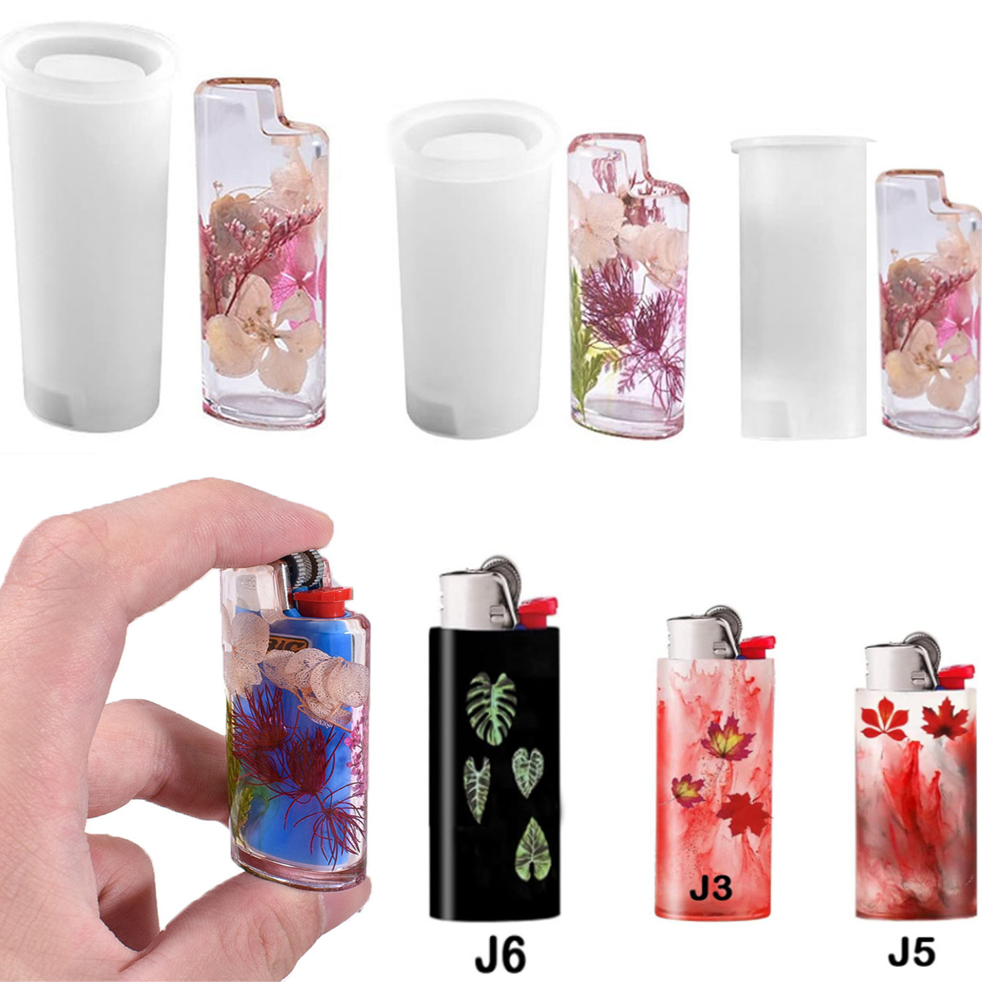 Resin Casting Mold - DIY ฝาครอบไฟแช็ก แม่พิมพ์เรซิ่นซิลิโคน ฝาครอบป้องกันไฟแช็ก ที่ใส่เปลือกหุ้ม แม่พิมพ์อีพ็อกซี่เรซิ่น