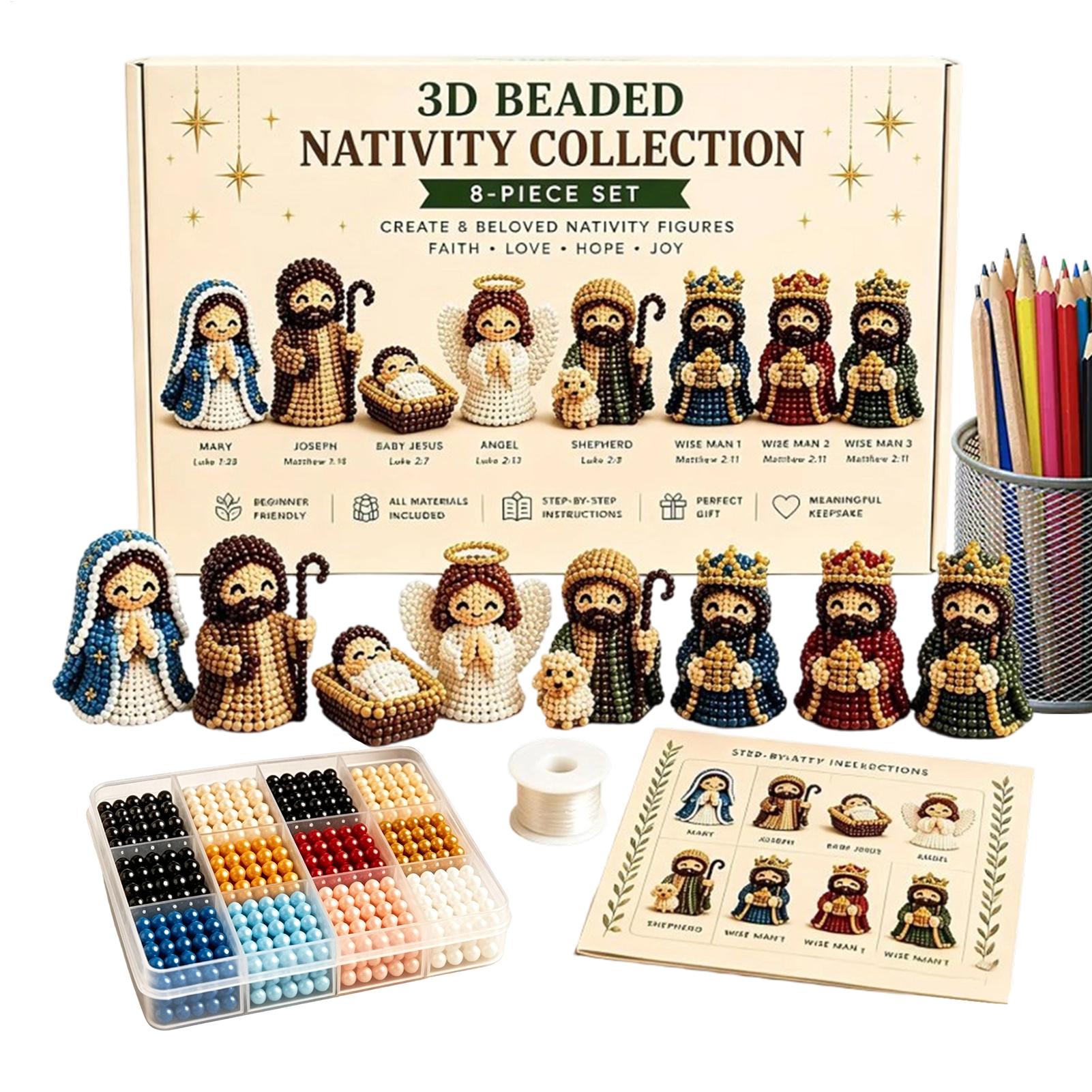 Art Craft Gifts For Adults - ชุดงานฝีมือลูกปัดประดับตกแต่งรูปพระกุมาร 3 มิติ ของขวัญวันคริสต์มาสสำหรับผู้ใหญ่ เด็ก ครอบครัว