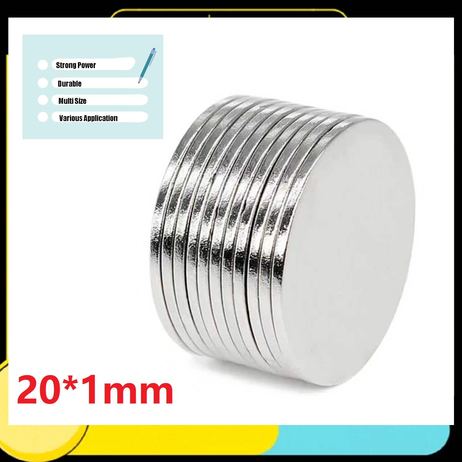 Art Craft Magnet - แม่เหล็กตู้เย็นขนาด 20x1 มม., แม่เหล็กไวท์บอร์ด, แม่เหล็กศิลปะและงานฝีมือ, แม่เหล็กขนาดเล็ก,