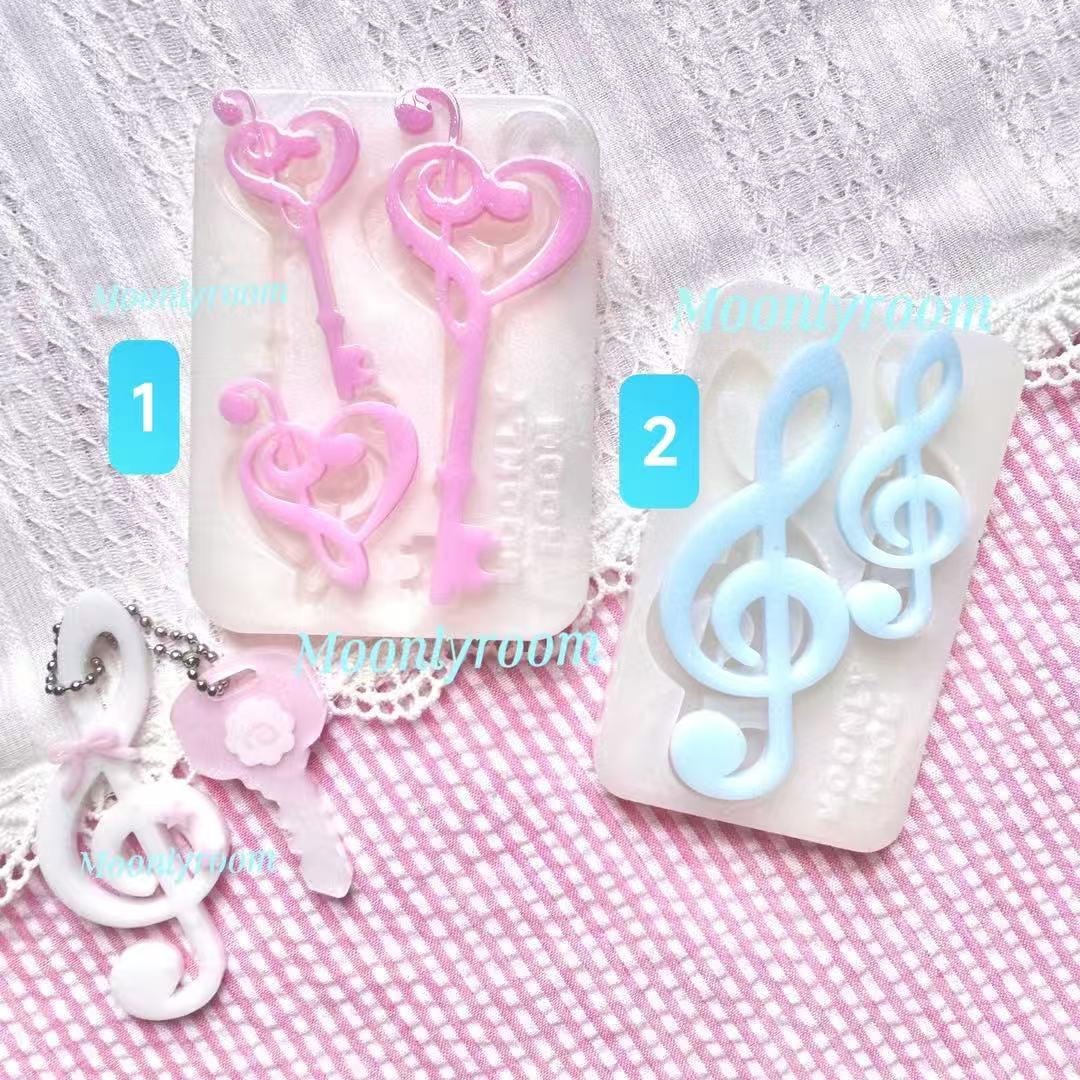 Resin Casting Mold - แม่พิมพ์เรซิ่นสำหรับทำเครื่องประดับรูปโน้ตดนตรี แม่พิมพ์ซิลิโคนสำหรับทำเครื่องประดับ แม่พิมพ์เรซิ่นเหลว แม่พิมพ์ซิลิโคนสำหรับทำพวงกุญแจเรซิ่น แม่พิมพ์เรซิ่น