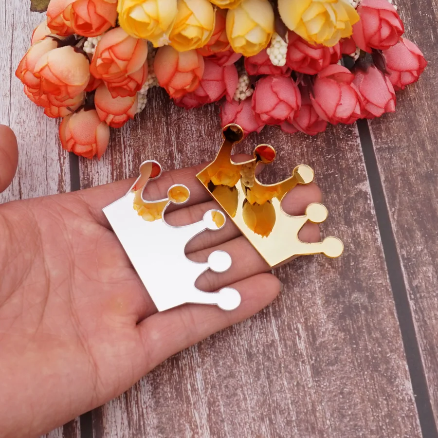 Art Craft Movement - สติ๊กเกอร์ติดผนังอะคริลิคทรงมงกุฎ 20 ชิ้น, สติ๊กเกอร์ตกแต่งสไตล์เจ้าหญิง 3 มิติ,