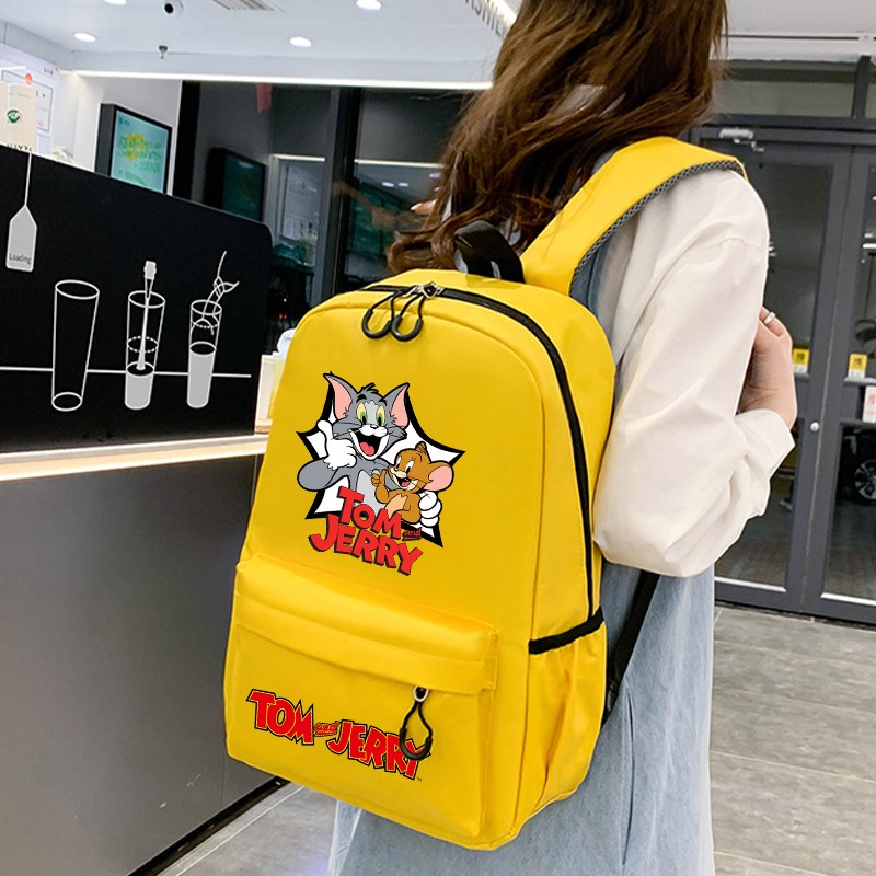 Art Craft Bag - กระเป๋านักเรียนทอมแอนด์เจอร์รี่กระเป๋าเป้สะพายหลังลายการ์ตูนอนิเมะพิมพ์ลายการ์ตูนกลับไปโรงเรียนกระเป๋าเป้สะพายหลังความจุขนาดใหญ่ของขวัญเครื่องเขียน