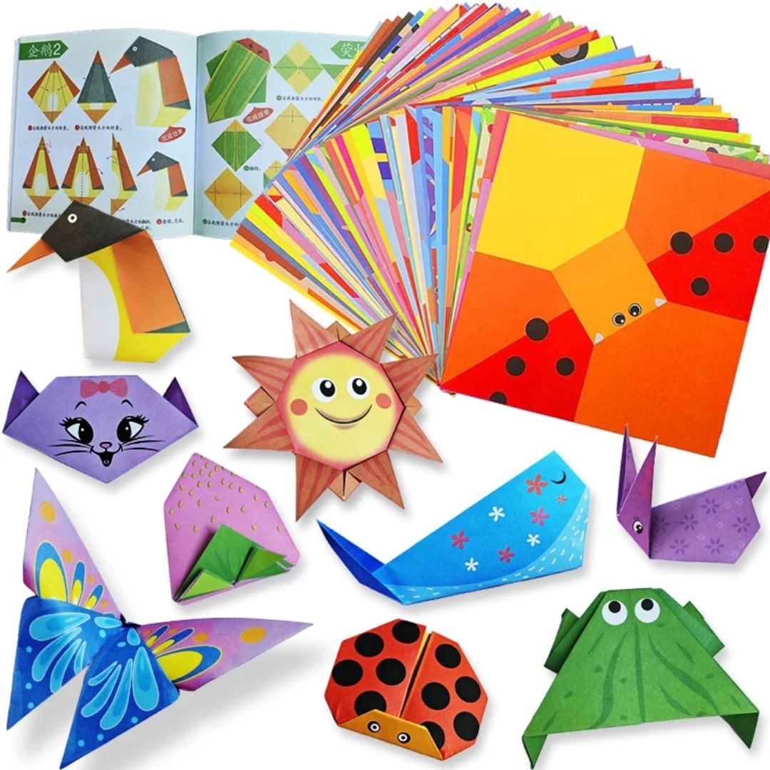 Art Craft 6 Year Old - ชุดอุปกรณ์พับกระดาษโอริกามิใหม่ 30 แผ่น พร้อมหนังสือสอนพับกระดาษ งานฝีมือ DIY