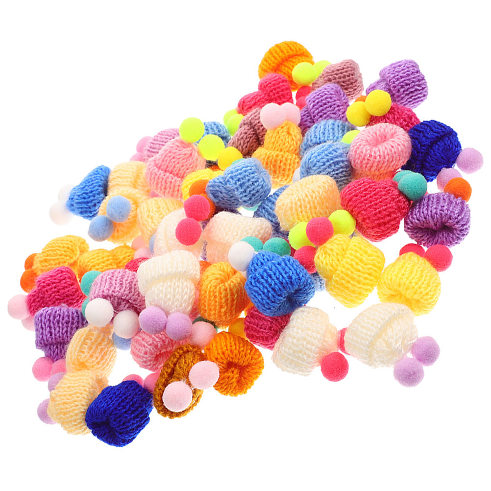 Art Craft Yarn - หมวกถักไหมพรมขนาดเล็ก 60 ชิ้น สำหรับงานฝีมือ DIY ของตกแต่ง