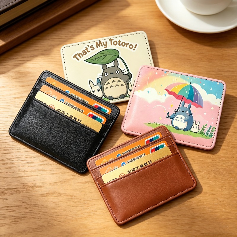 Art Craft Bag - กระเป๋าใส่บัตร Totoro น่ารัก ดีไซน์บางเฉียบ สำหรับผู้ชายและผู้หญิง ลายการ์ตูนอนิเมะ