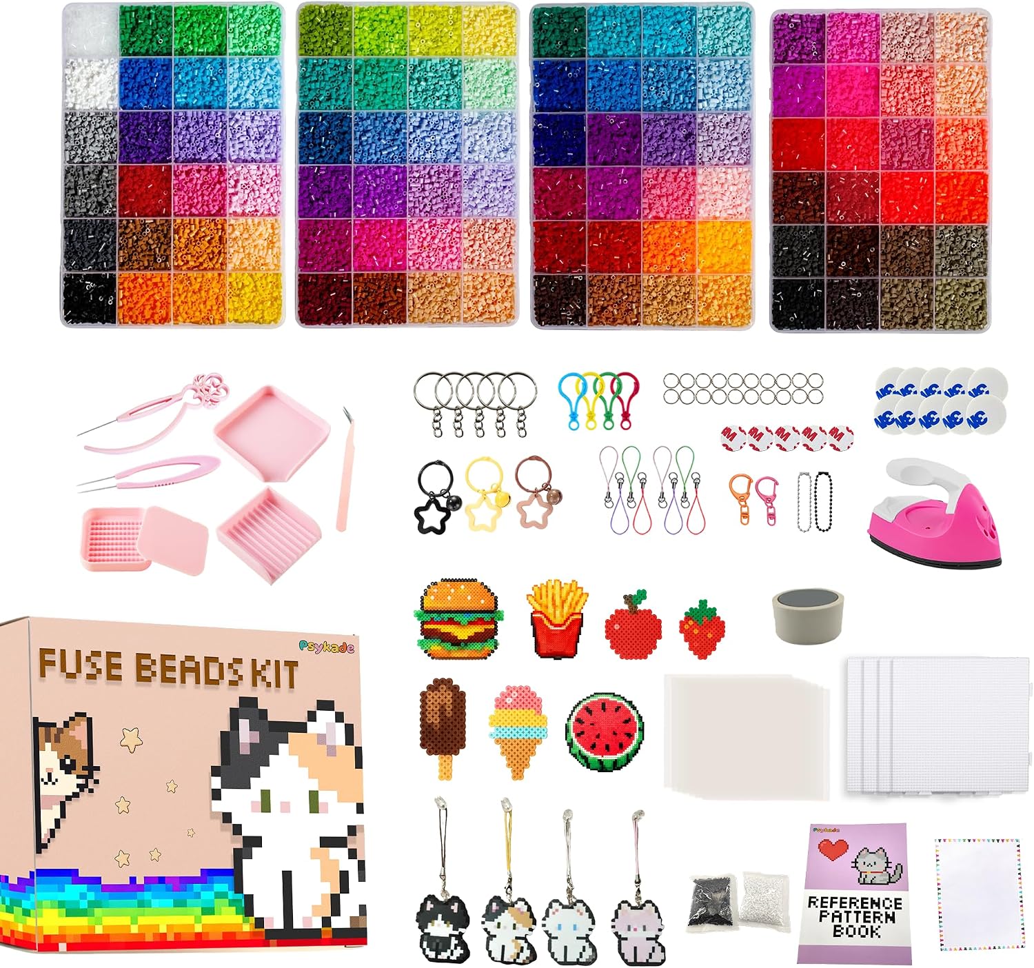 Art Crafts - ชุดลูกปัดฟิวส์-ง่ายต่อการใช้งาน-96 สี 53000 2.6 มม., 200+