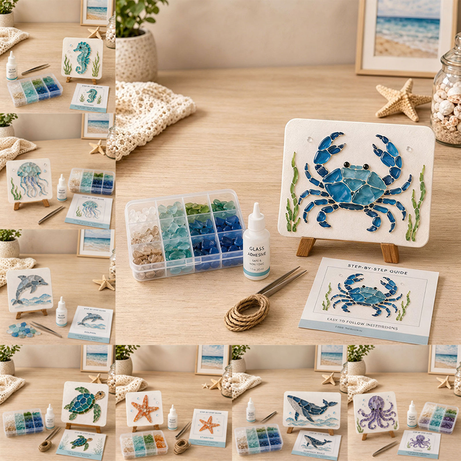 DIY Sea Glass Art Kit Sea Glas - Art Craft Gifts For Adults บทวิจารณ์และราคา