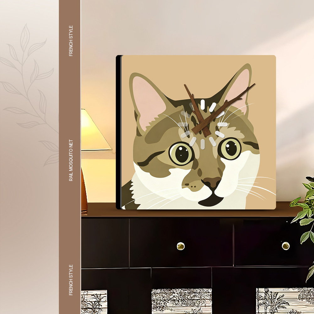 นาฬิกาตั้งโต๊ะรูปแมว 25x25 ซม. - Art Craft Movement บทวิจารณ์และราคา