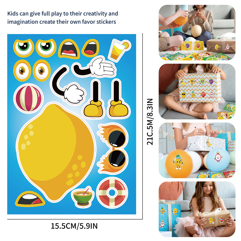 6-24 แผ่นของคุณเองสติกเกอร์ผลไ - Art Craft 6 Year Old บทวิจารณ์และราคา