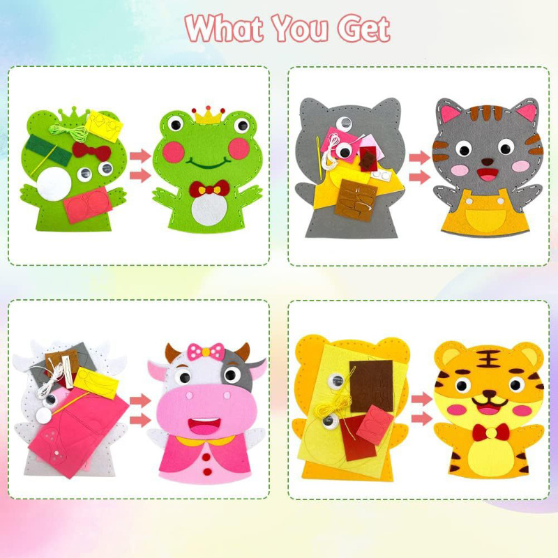 น่ารักการ์ตูนสัตว์หุ่นมือเด็ก  - Art Craft 6 Year Old บทวิจารณ์และราคา
