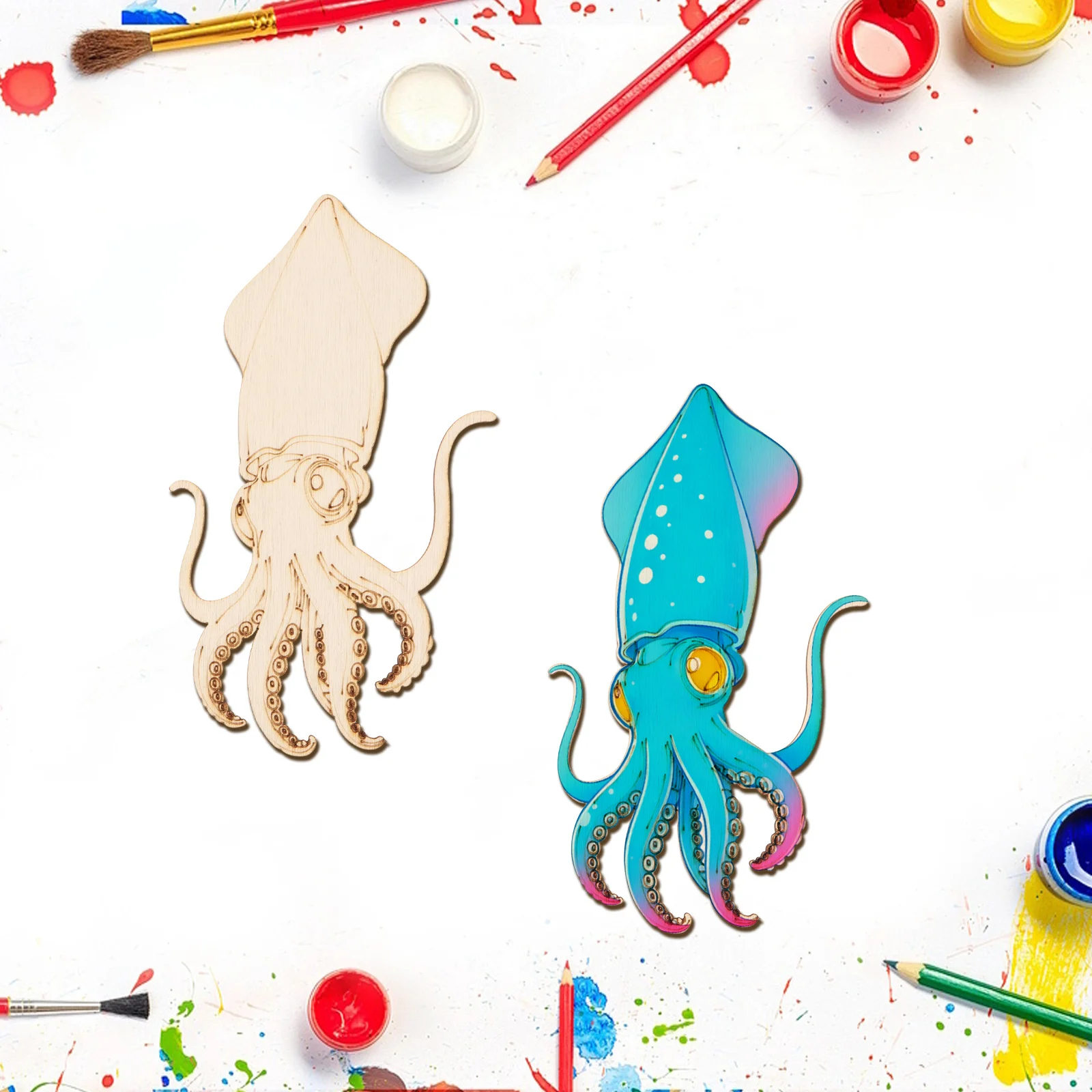 ชุดงานฝีมือไม้รูปปลาหมึกยักษ์  - Art Crafts บทวิจารณ์และราคา