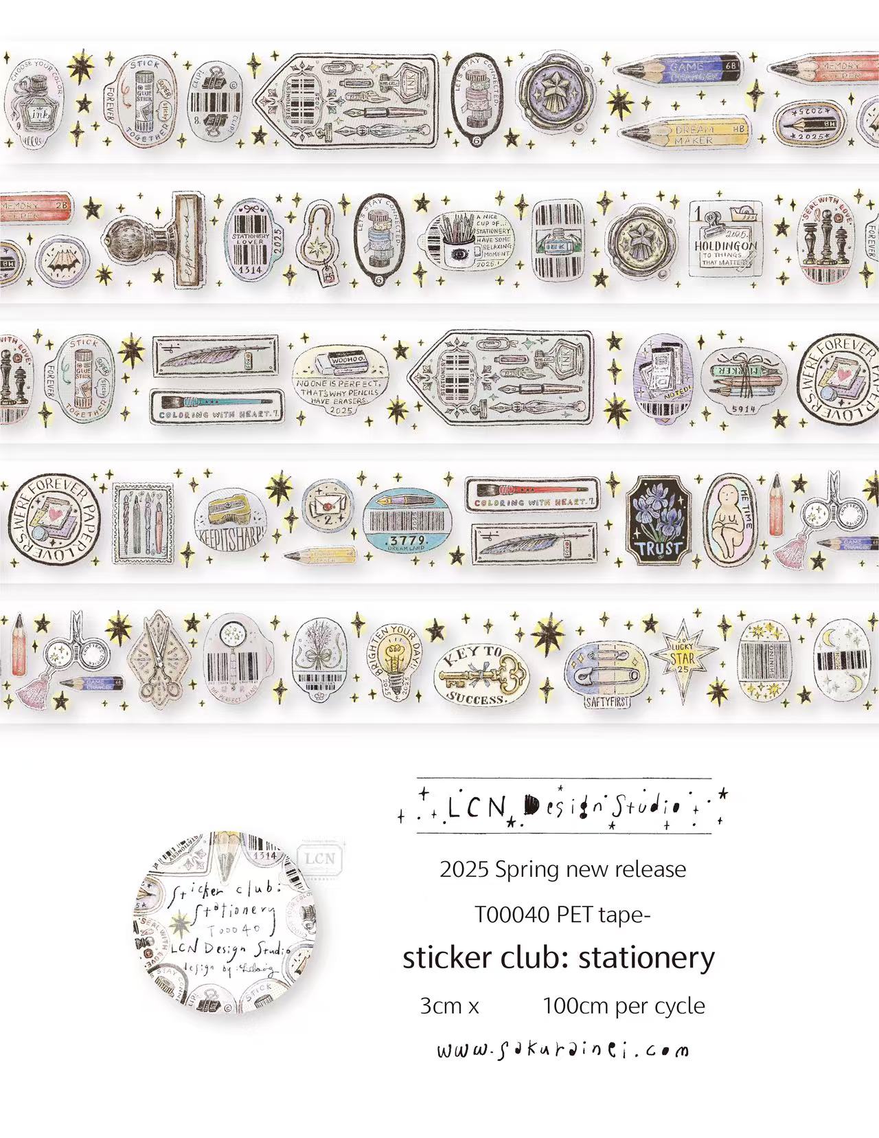 1 ห่วง LCN สติกเกอร์วินเทจ Clu - Washi Tape Rolls บทวิจารณ์และราคา