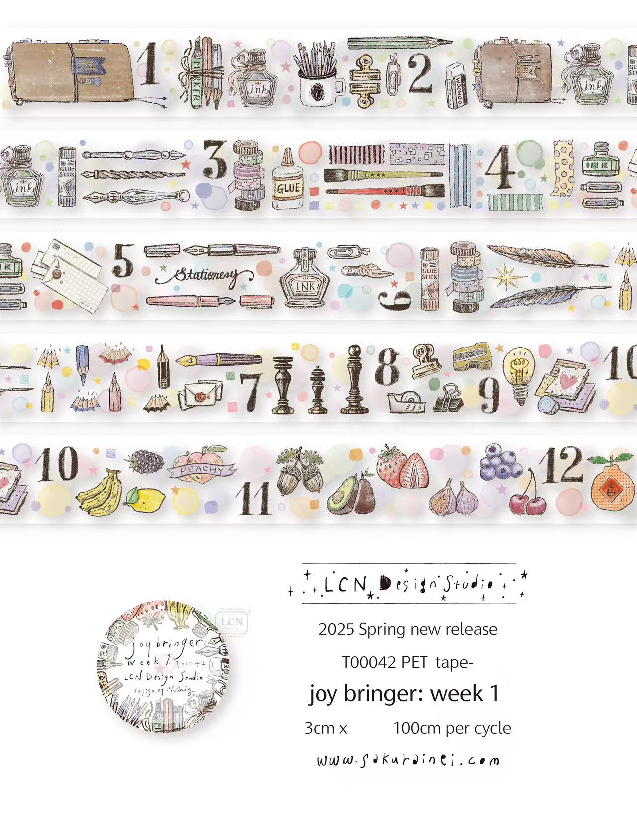 1 ห่วง LCN สติกเกอร์วินเทจ Clu - Washi Tape Rolls บทวิจารณ์และราคา