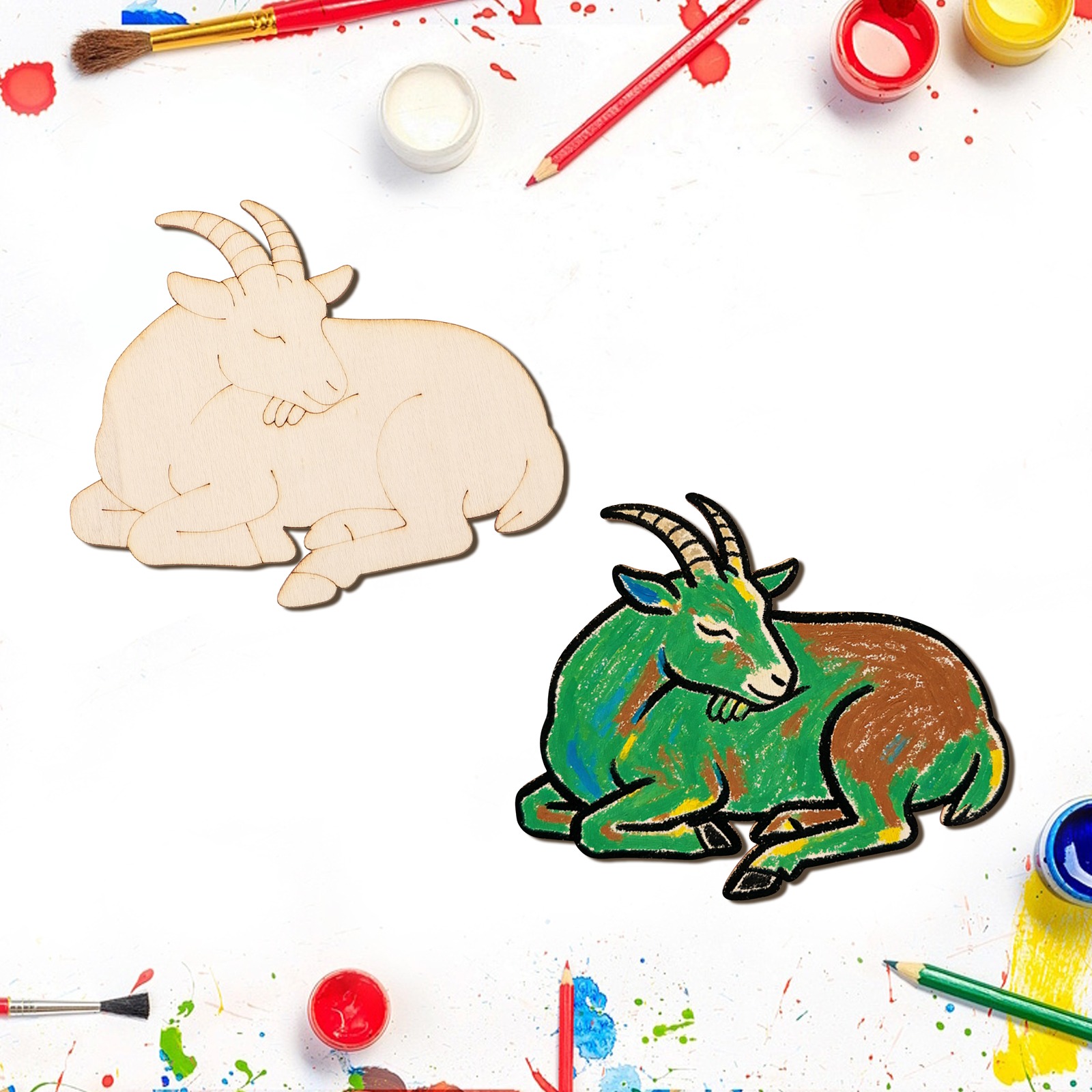 ชุดงานฝีมือไม้แกะสลักรูปแกะ 10 - Art Crafts บทวิจารณ์และราคา