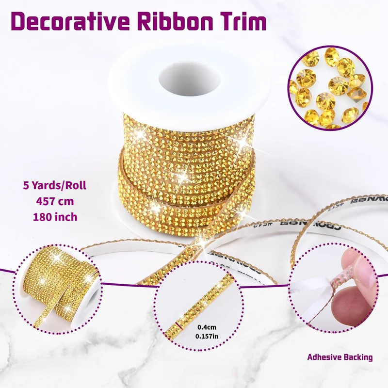 เทปติดเพชรแบบมีกาวในตัว 5 หลา  - Art Craft Hat บทวิจารณ์และราคา