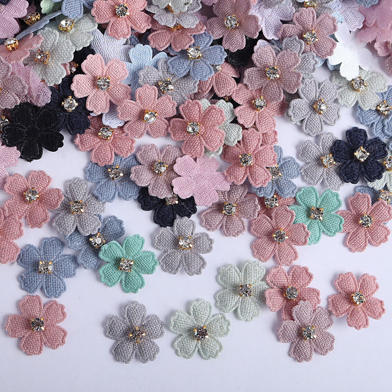 100Pcs 22Mm ผ้าดอกไม้ริบบิ้นดอ - Art Craft Hat บทวิจารณ์และราคา